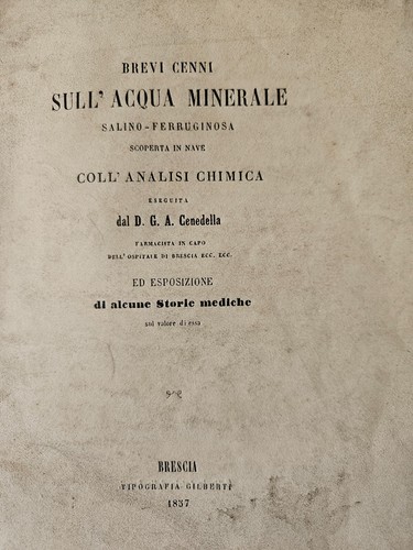 Brevi cenni sull'acqua